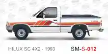 ملصق جانبي هايلكس دفع خلفي تويوتا غمارة S-1993 hilux 4x2 single cab 1993 side sticker