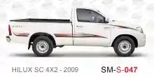 ملصق جانبي هايلكس دفع خلفي تويوتا غمارة S-2009 hilux 4x2 single cab 2009 side sticker