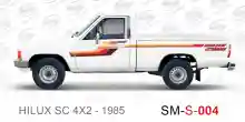 ملصق جانبي هايلكس دفع خلفي تويوتا غمارة S-1985 hilux 4x2 single cab 1985 side sticker