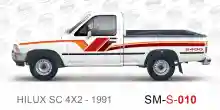 ملصق جانبي هايلكس دفع خلفي تويوتا غمارة S-1991 hilux 4x2 single cab 1991 side sticker
