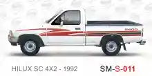 ملصق جانبي هايلكس دفع خلفي تويوتا غمارة S-1992 hilux 4x2 single cab 1992 side sticker