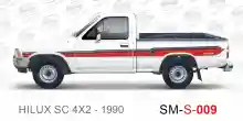 ملصق جانبي هايلكس دفع خلفي تويوتا غمارة S-1990 hilux 4x2 single cab 1990 side sticker