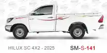 ملصق جانبي هايلكس سنجل تويوتا غمارة 
جانبي موديلات السيارات  تويوتا هي لوكس هيلوكس
hilux 4WDsingle cab 2025 side sticker
Sticky tape STRIPE  HILUX
TOYOTA HILUX PICKUP DLX DOUBLE
خط تويوتا هايلكس   خليجي 2025
خط تويوتا هايلكس  بريمي 2025
خط تويوتا هايلكس