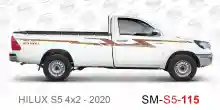 ملصق جانبي هايلكس طويل دفع خلفي تويوتا غمارة  	
جانبي موديلات السيارات  تويوتا  هيلوكس	
hilux  single 2020side sticker	
Custom-designed adhesive tape for Hilux vehicles	
TOYOTA HILUX PICKUP DLX DOUBLE	
S5-2020 hilux 4x2 single cab 2020 side sticker