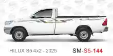 ملصق جانبي هايلكس طويل دفع خلفي تويوتا غمارة  	
جانبي موديلات السيارات  تويوتا  هيلوكس	
hilux  single 2025side sticker	
Custom-designed adhesive tape for Hilux vehicles	
TOYOTA HILUX PICKUP DLX DOUBLE	
S5-2025 hilux 4x2 single cab 2025 side sticker	
خط تو