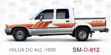 ملصق جانبي هايلكس سنجل تويوتا غمارتين 	
جانبي موديلات السيارات  تويوتا  هيلوكس	
hilux 4WD single 1993side sticker	
Custom-designed adhesive tape for Hilux vehicles	
TOYOTA HILUX PICKUP DLX DOUBLE	
Toyota Hilux 4x2 Double Cab	
خط تويوتا هايلكس  بريمي 1993