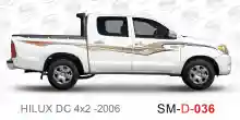 ملصق جانبي هايلكس سنجل تويوتا غمارتين 	
جانبي موديلات السيارات  تويوتا  هيلوكس	
hilux 4WD single 2006side sticker	
Custom-designed adhesive tape for Hilux vehicles	
TOYOTA HILUX PICKUP DLX DOUBLE	
Toyota Hilux 4x2 Double Cab	
خط تويوتا هايلكس  بريمي 2006