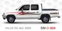 ملصق جانبي هايلكس سنجل تويوتا غمارتين 	
جانبي موديلات السيارات  تويوتا  هيلوكس	
hilux 4WD single 2002side sticker	
Custom-designed adhesive tape for Hilux vehicles	
TOYOTA HILUX PICKUP DLX DOUBLE	
Toyota Hilux 4x2 Double Cab	
خط تويوتا هايلكس  بريمي 2002