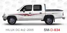 ملصق جانبي هايلكس سنجل تويوتا غمارتين 	
جانبي موديلات السيارات  تويوتا  هيلوكس	
hilux 4WD single 2005side sticker	
Custom-designed adhesive tape for Hilux vehicles	
TOYOTA HILUX PICKUP DLX DOUBLE	
Toyota Hilux 4x2 Double Cab	
خط تويوتا هايلكس  بريمي 2005