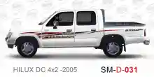 ملصق جانبي هايلكس سنجل تويوتا غمارتين 	
جانبي موديلات السيارات  تويوتا  هيلوكس	
hilux 4WD single 2005side sticker	
Custom-designed adhesive tape for Hilux vehicles	
TOYOTA HILUX PICKUP DLX DOUBLE	
Toyota Hilux 4x2 Double Cab	
خط تويوتا هايلكس  بريمي 2005