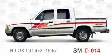 ملصق جانبي هايلكس سنجل تويوتا غمارتين 	
جانبي موديلات السيارات  تويوتا  هيلوكس	
hilux 4WD single 1995side sticker	
Custom-designed adhesive tape for Hilux vehicles	
TOYOTA HILUX PICKUP DLX DOUBLE	
Toyota Hilux 4x2 Double Cab	
خط تويوتا هايلكس  بريمي 1995