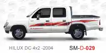 ملصق جانبي هايلكس سنجل تويوتا غمارتين 	
جانبي موديلات السيارات  تويوتا  هيلوكس	
hilux 4WD single 2004side sticker	
Custom-designed adhesive tape for Hilux vehicles	
TOYOTA HILUX PICKUP DLX DOUBLE	
Toyota Hilux 4x2 Double Cab	
خط تويوتا هايلكس  بريمي 2004